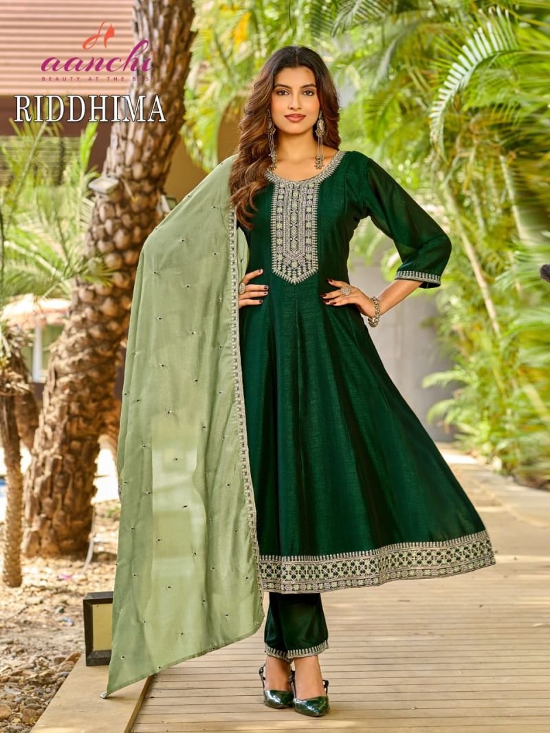 Beautiful Aanchi Riddhima Vichitra Silk Embroidered Kurti With Bottom Dupatta Wholesale 2026