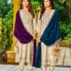 Aanchi Shagun Vichitra Silk Fancy Embroidered Kurti With Bottom Dupatta Wholesale