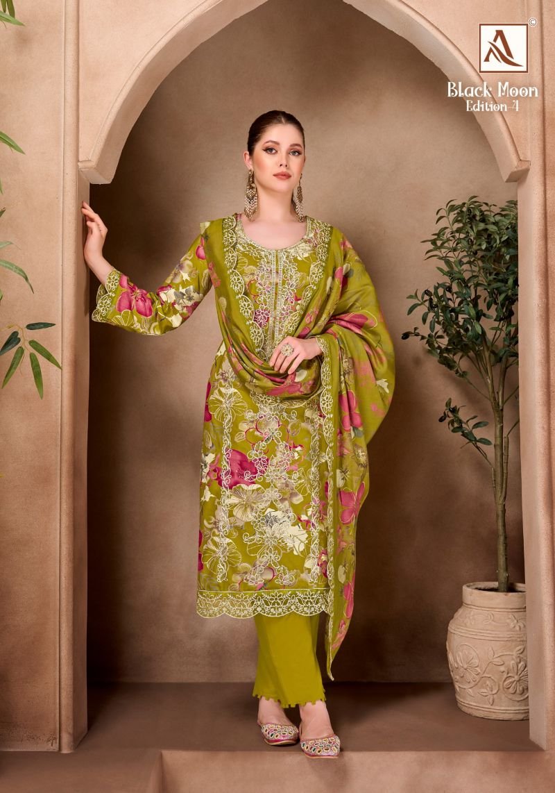 Alok Black Moon Edition 04 Viscose Rayon Discharge Printed Dress Material Wholesale