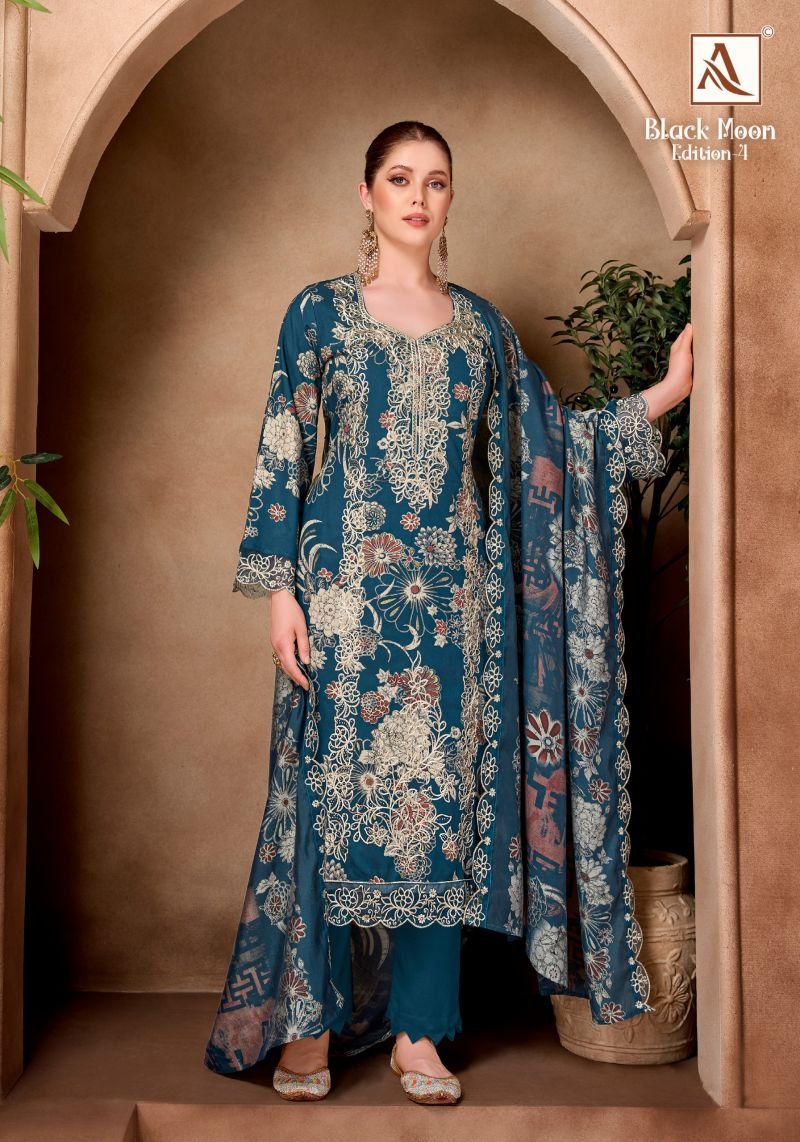 Alok Black Moon Edition 04 Viscose Rayon Discharge Printed Dress Material Wholesale