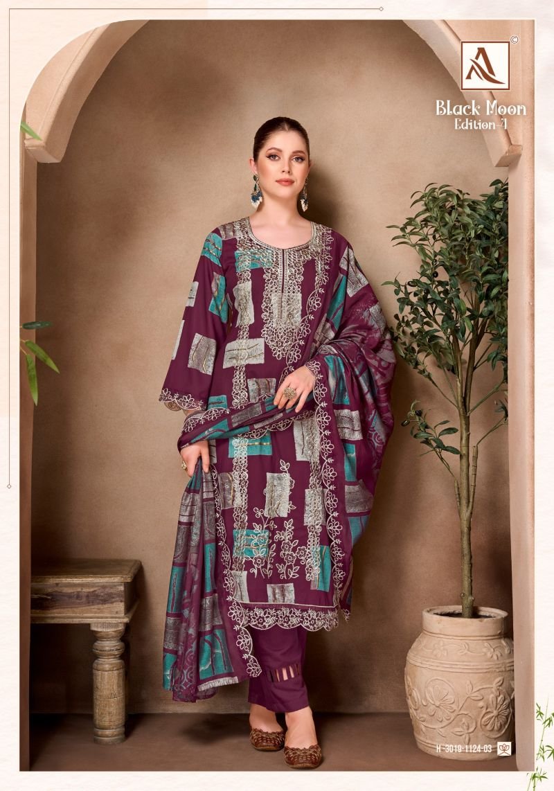 Alok Black Moon Edition 04 Viscose Rayon Discharge Printed Dress Material Wholesale