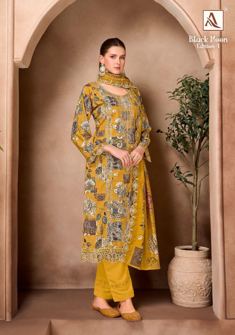 Alok Black Moon Edition 04 Viscose Rayon Discharge Printed Dress Material Wholesale