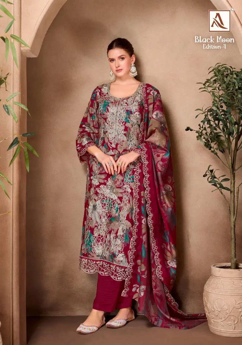 Alok Black Moon Edition 04 Viscose Rayon Discharge Printed Dress Material Wholesale