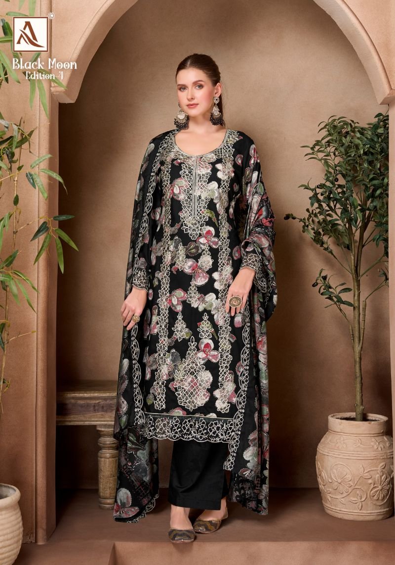 Alok Black Moon Edition 04 Viscose Rayon Discharge Printed Dress Material Wholesale