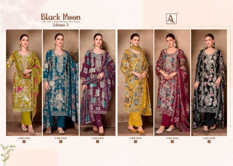Alok Black Moon Edition 04 Viscose Rayon Discharge Printed Dress Material Wholesale
