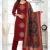 Buy Anishka Vol 1 Dhabu Cotton Embroidered Kurti Pant With Dupatta Wholesale 2026