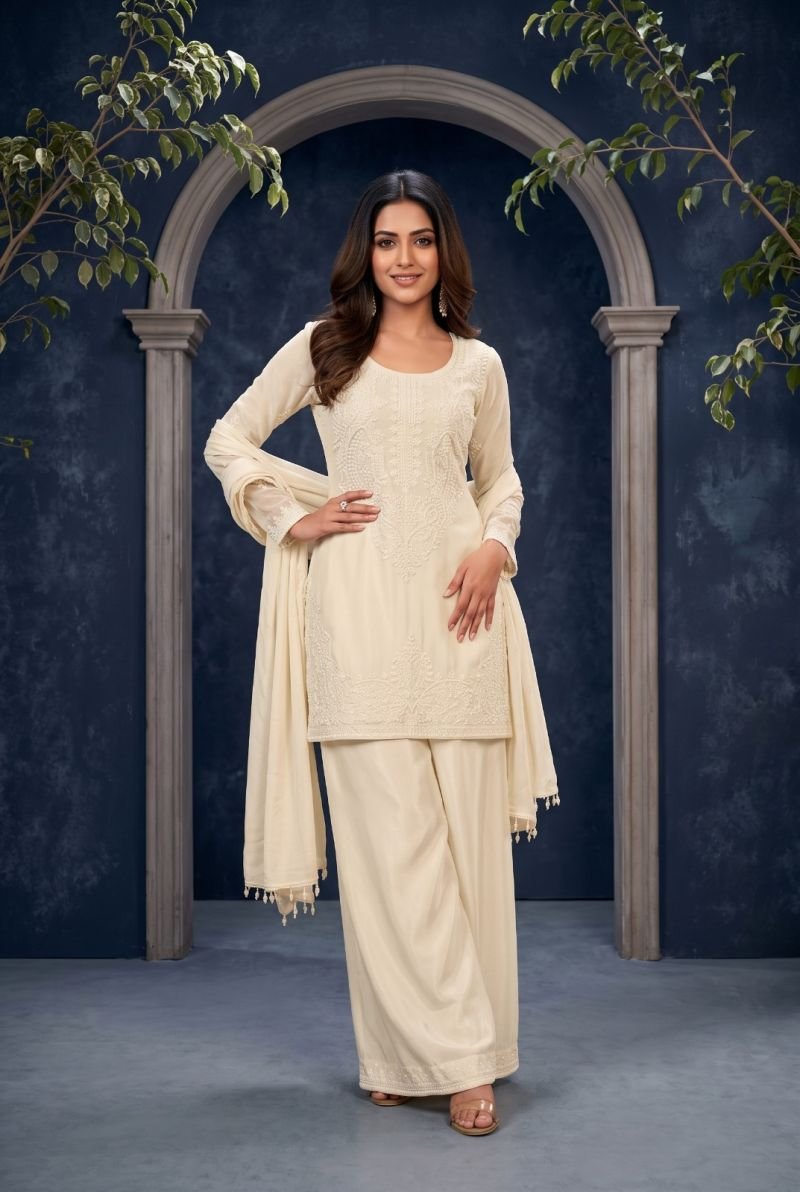 Launching Aurraa Leena Chinon Beads Work Kurti Sharara With Dupatta Collection Wholesale 2026