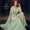 Aurraa Neela Chinon Beads Work Kurti With Bottom Dupatta Collection Wholesale