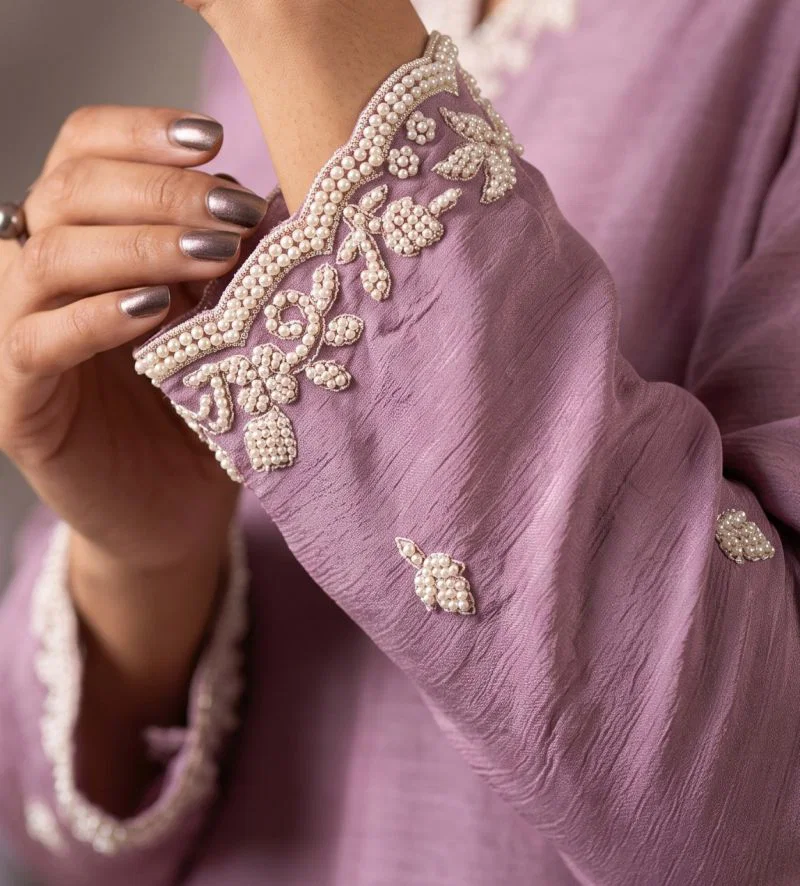 Latest Aurraa Neela Chinon Beads Work Kurti With Bottom Dupatta Collection Wholesale 2026