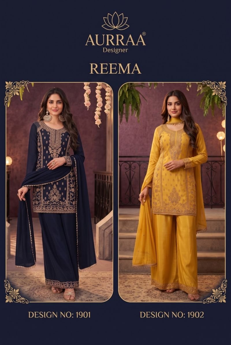 Launching Aurraa Reema Chinon Beads Work Salwar Kameez Collection Wholesale 2026