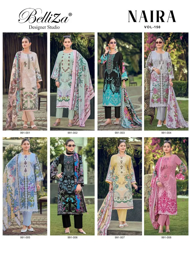 Stylish Belliza Naira Vol 150 Cotton Digital Print Dress Material Wholesale 2026