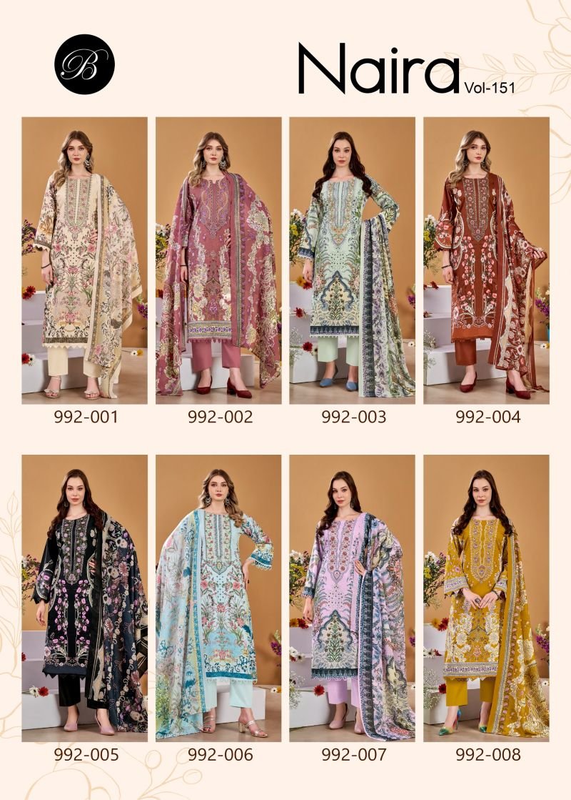 Stylish Belliza Naira Vol 151 Cotton Digital Print Dress Material Wholesale 2026