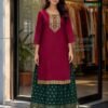 Stylish Blue Hills Fifa Embroidered Kurti With Skirt Collection Wholesale 2026