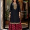 Stylish Blue Hills Fifa Embroidered Kurti With Skirt Collection Wholesale 2026