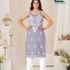 Stylish Blue Hills Hanshvi Rayon Thread Work Kurti With Bottom Wholesale 2026