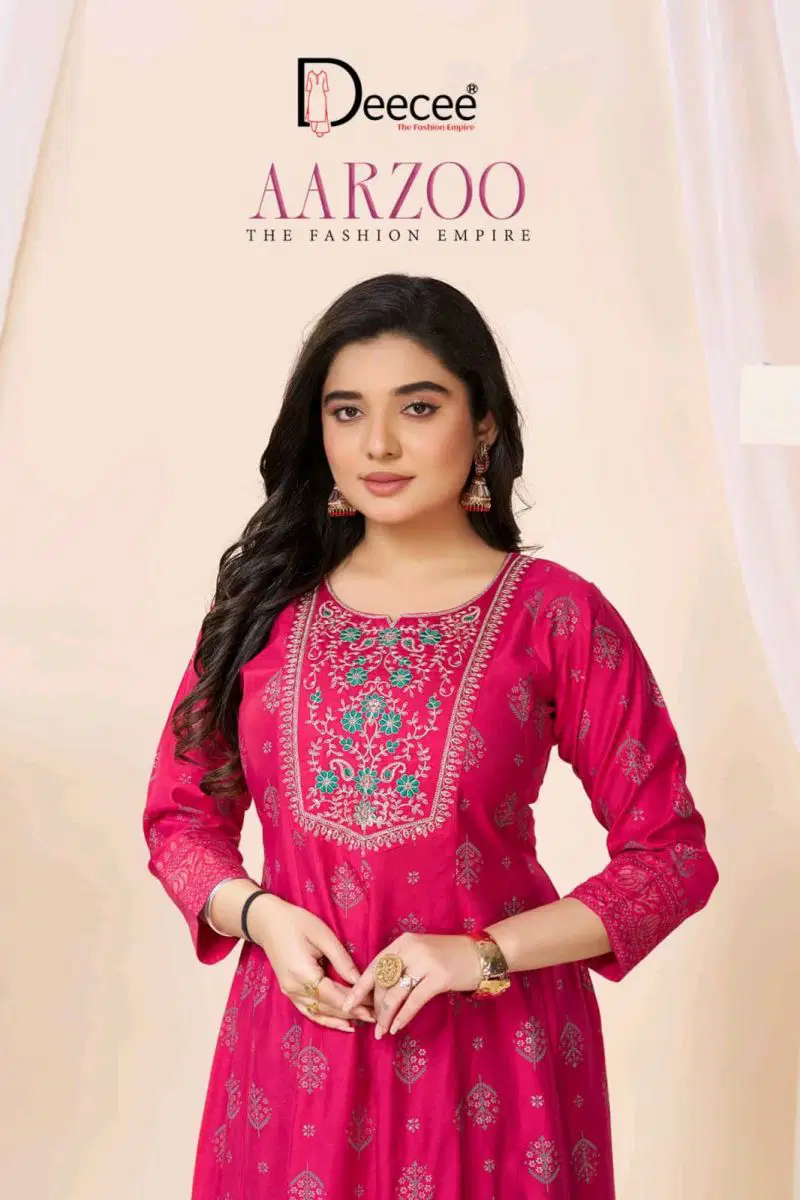 Deecee Aarzoo Gadwal Foil Printed Flared Kurti Collection Wholesale