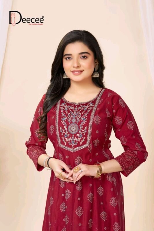 Latest Deecee Aarzoo Gadwal Foil Printed Flared Kurti Collection Wholesale 2026