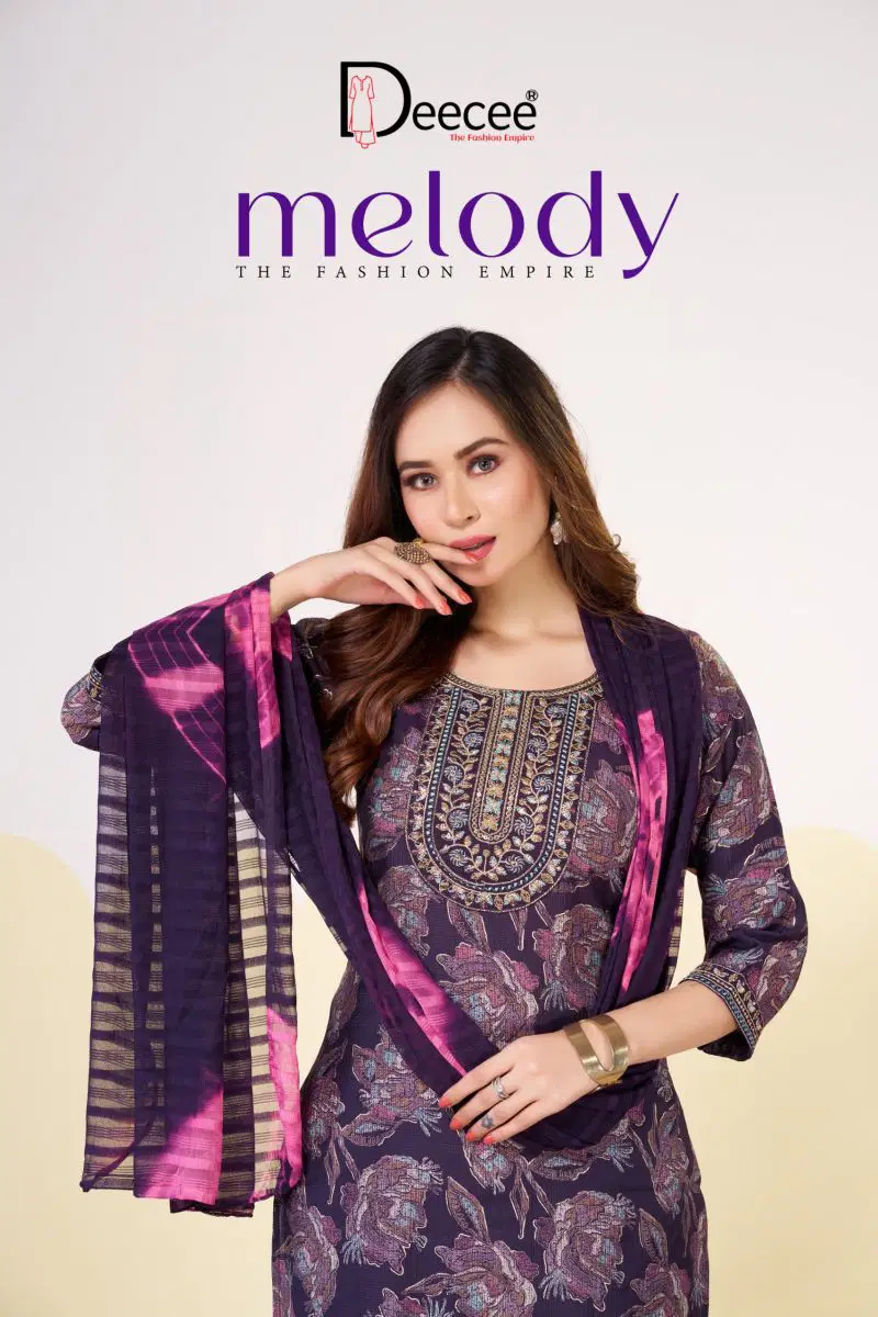 Deecee Melody Barlin Print Embroidered Kurti With Bottom Dupatta Wholesale