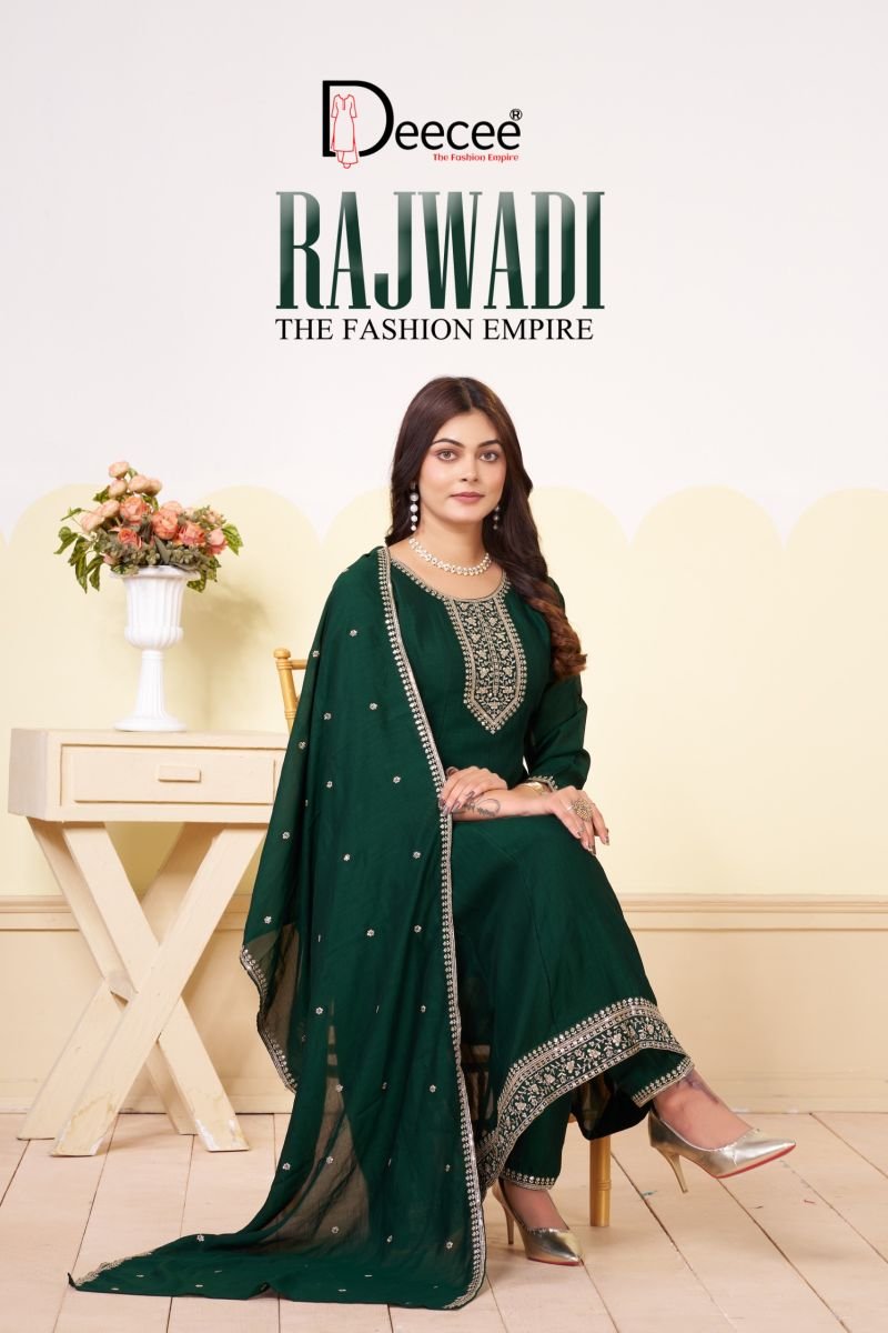 Deecee Rajwadi Vol 1 Vichitra Silk Embroidered Kurti With Bottom Dupatta Wholesale
