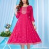 Latest Deecee Vitara Roman Glass Embroidered Flared Kurti Collection Wholesale 2026