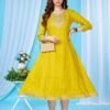 Latest Deecee Vitara Roman Glass Embroidered Flared Kurti Collection Wholesale 2026
