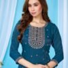 Latest Deecee Vitara Roman Glass Embroidered Flared Kurti Collection Wholesale 2026