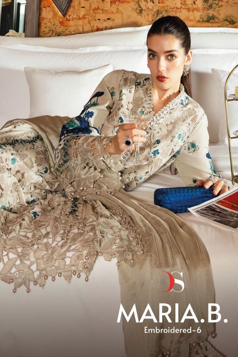 Deepsy Maria B Embroidered Vol 6 Chiffon Dupatta Cotton Embroidered Pakistani Salwar Kameez Wholesale