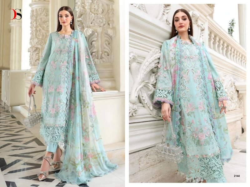 Deepsy Maria B Embroidered Vol 6 Cotton Dupatta Cotton Embroidered Pakistani Salwar Kameez Wholesale