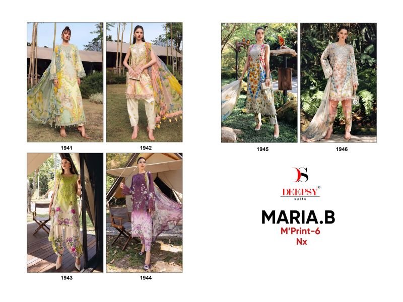 Stylish Deepsy Maria B M Print Vol 6 Nx Chiffon Dupatta Cotton Embroidery Salwar Kameez Wholesale 2026