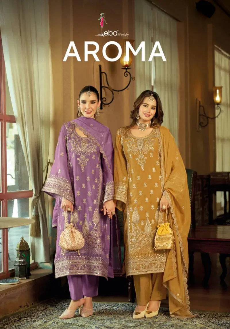Eba Aroma Organza Embroidered Salwar Kameez Collection Wholesale