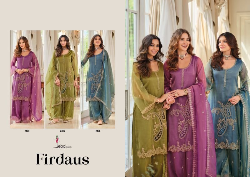 Stylish Eba Firdaus Simar Beads Work Kurti With Bottom Dupatta Collection Wholesale 2026