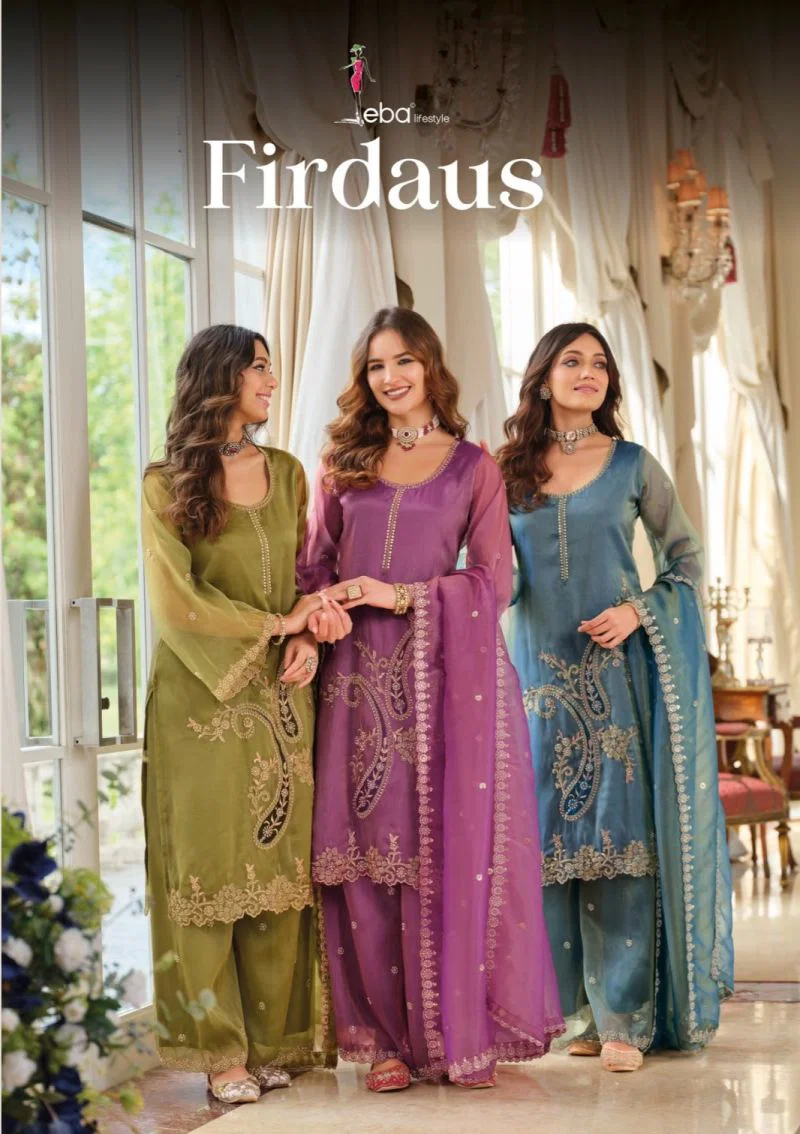 Eba Firdaus Simar Beads Work Kurti With Bottom Dupatta Collection Wholesale