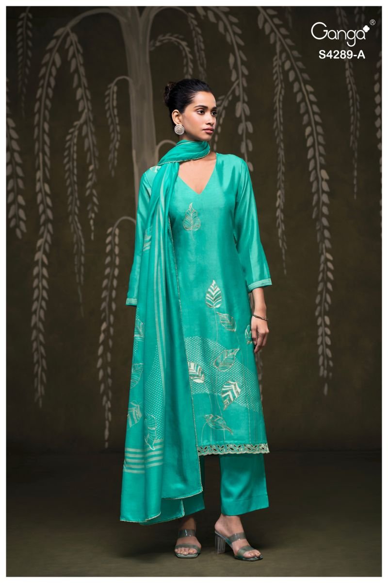 Ganga Deisha 4289 Bemberg Silk Embroidered Salwar Kameez Wholesale