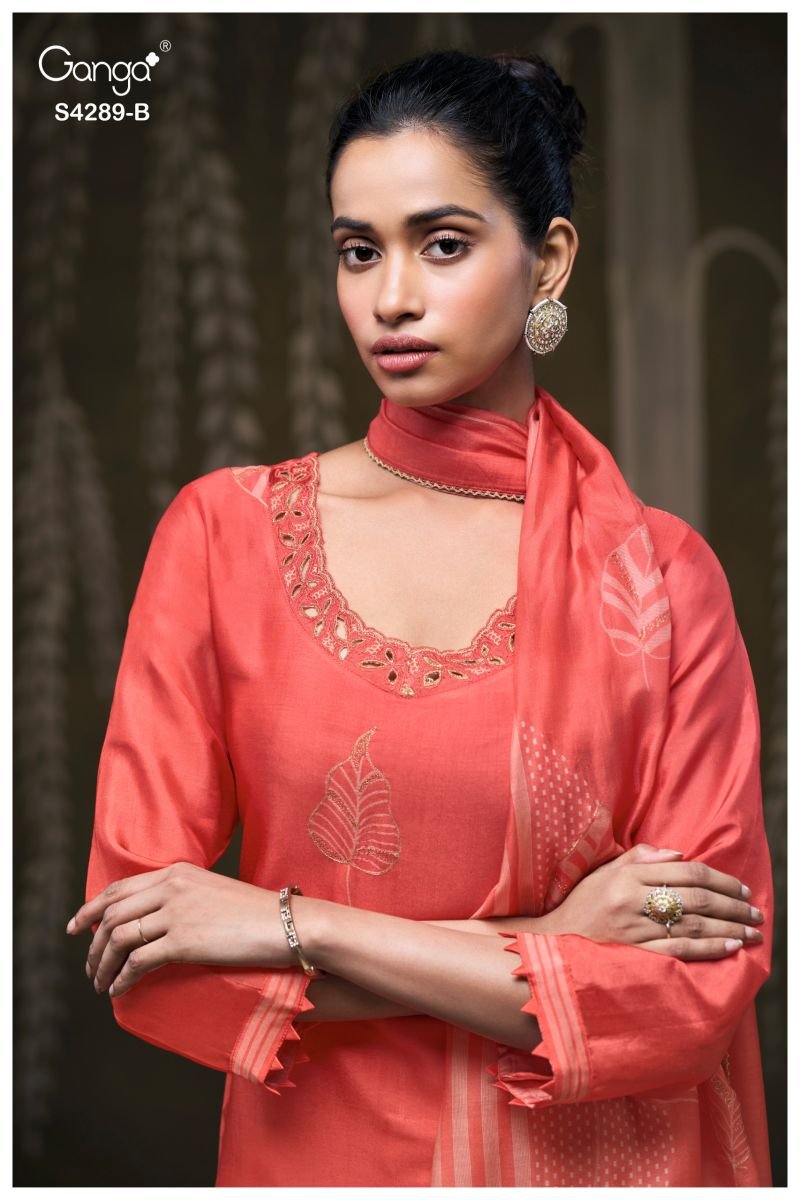 Ganga Deisha 4289 Bemberg Silk Embroidered Salwar Kameez Wholesale