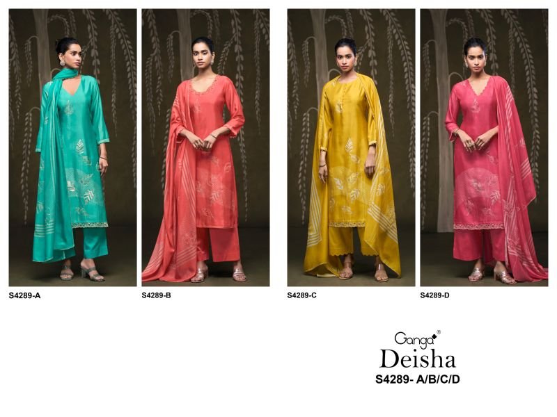 Ganga Deisha 4289 Bemberg Silk Embroidered Salwar Kameez Wholesale