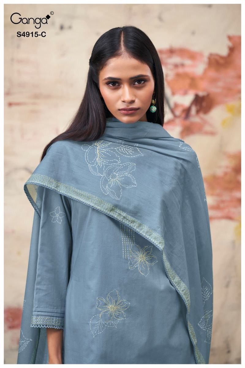 Launching Ganga Fivanshi 4915 Cotton Printed With Hand Embroidered Salwar Kameez Wholesale 2026