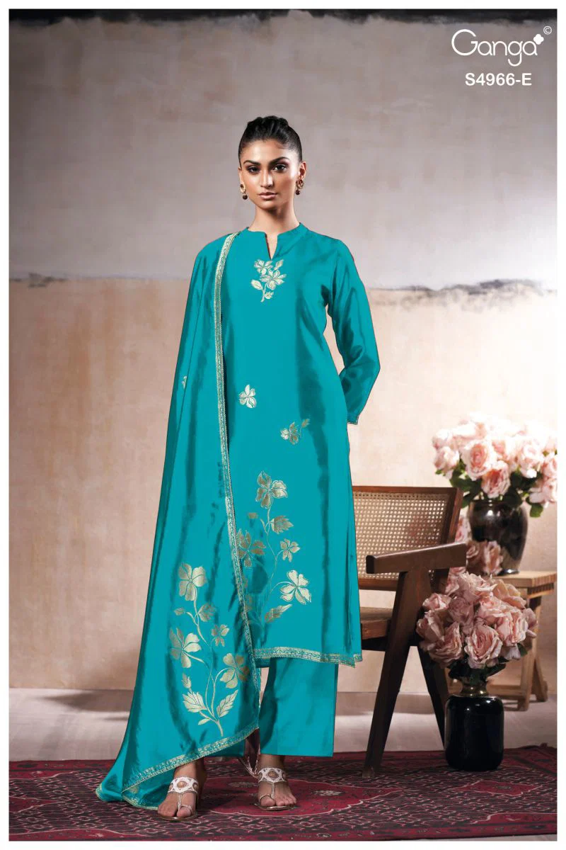 Buy Ganga Nivora 4966 Pure Viscose Woven Silk Jacquard Salwar Kameez Wholesale 2026