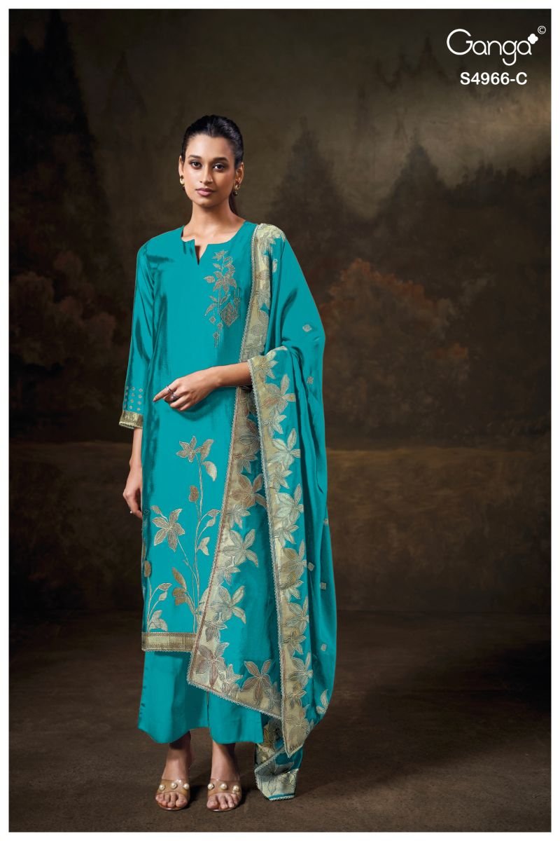 Buy Ganga Nivora 4966 Pure Viscose Woven Silk Jacquard Salwar Kameez Wholesale 2026