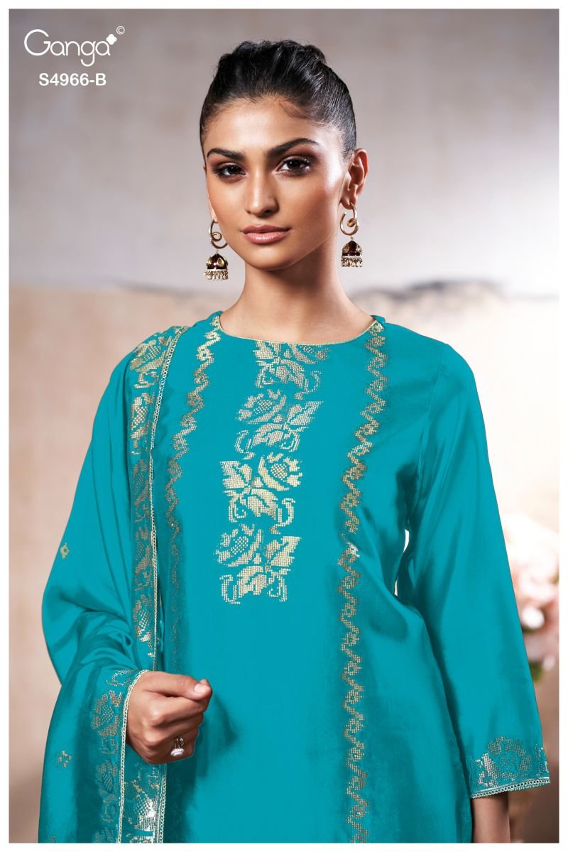 Buy Ganga Nivora 4966 Pure Viscose Woven Silk Jacquard Salwar Kameez Wholesale 2026