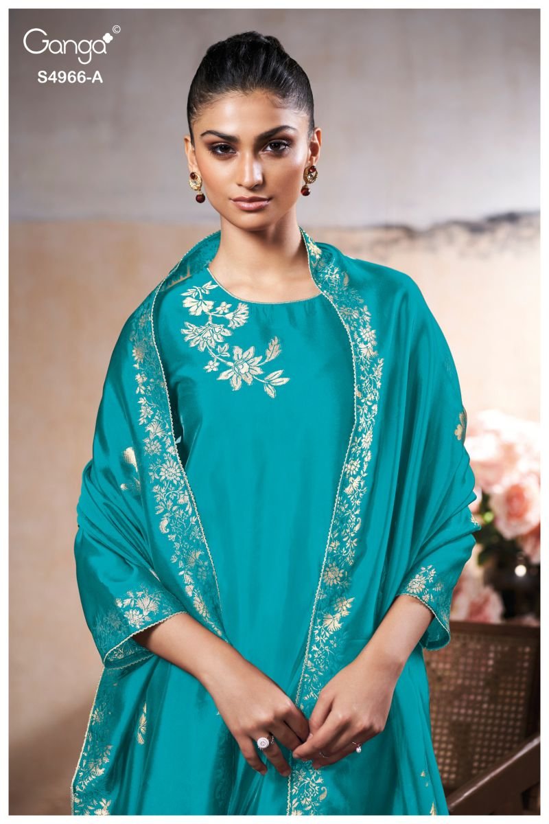Buy Ganga Nivora 4966 Pure Viscose Woven Silk Jacquard Salwar Kameez Wholesale 2026