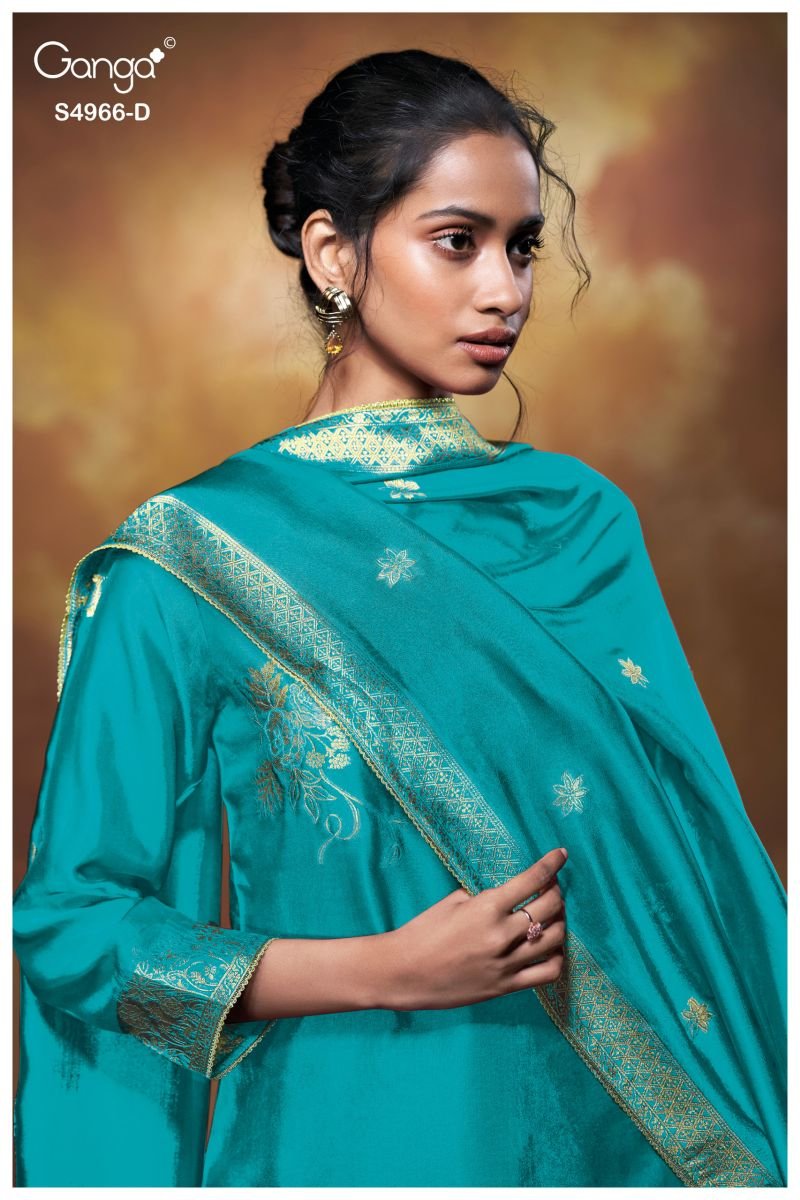 Buy Ganga Nivora 4966 Pure Viscose Woven Silk Jacquard Salwar Kameez Wholesale 2026
