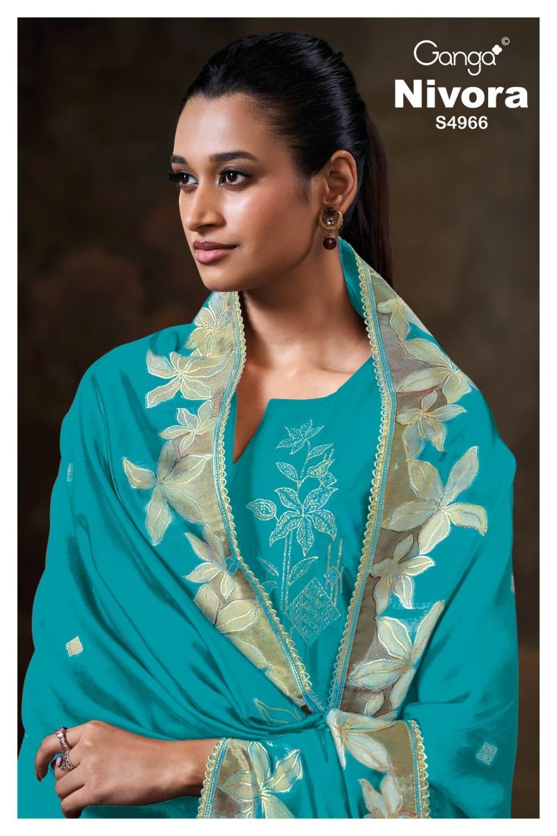 Buy Ganga Nivora 4966 Pure Viscose Woven Silk Jacquard Salwar Kameez Wholesale 2026