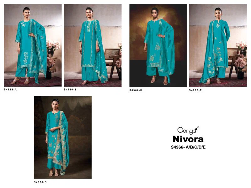 Buy Ganga Nivora 4966 Pure Viscose Woven Silk Jacquard Salwar Kameez Wholesale 2026