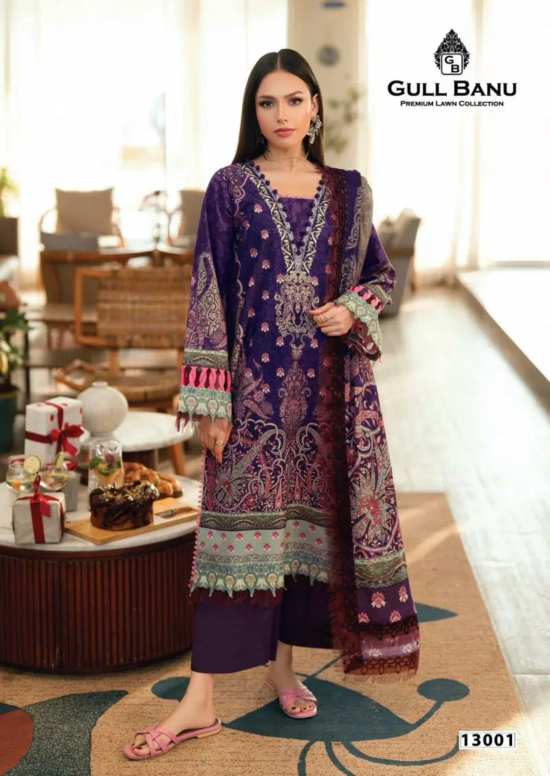 Gull A Ahmad Gull Banu Vol 13 Cambridge Printed Karachi Dress Material Wholesale