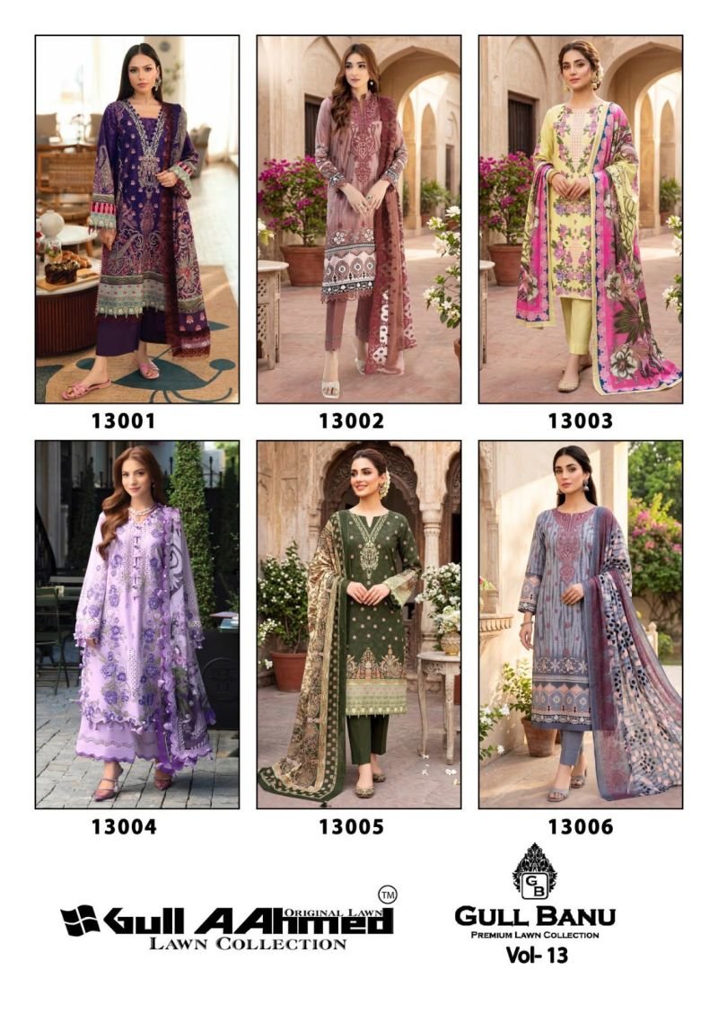 Gull A Ahmad Gull Banu Vol 13 Cambridge Printed Karachi Dress Material Wholesale