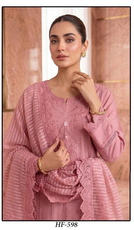 Hoor Tex 598 Crystal Viscose Embroidered Pakistani Salwar Kameez Wholesale