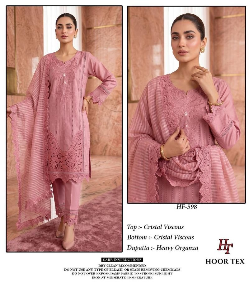 Beautiful Hoor Tex 598 Crystal Viscose Embroidered Pakistani Salwar Kameez Wholesale 2026