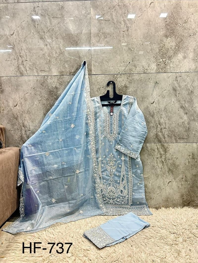 Beautiful Hoor Tex 737 A To D Heavy Organza Readymade Pakistani Salwar Kameez Wholesale 2026