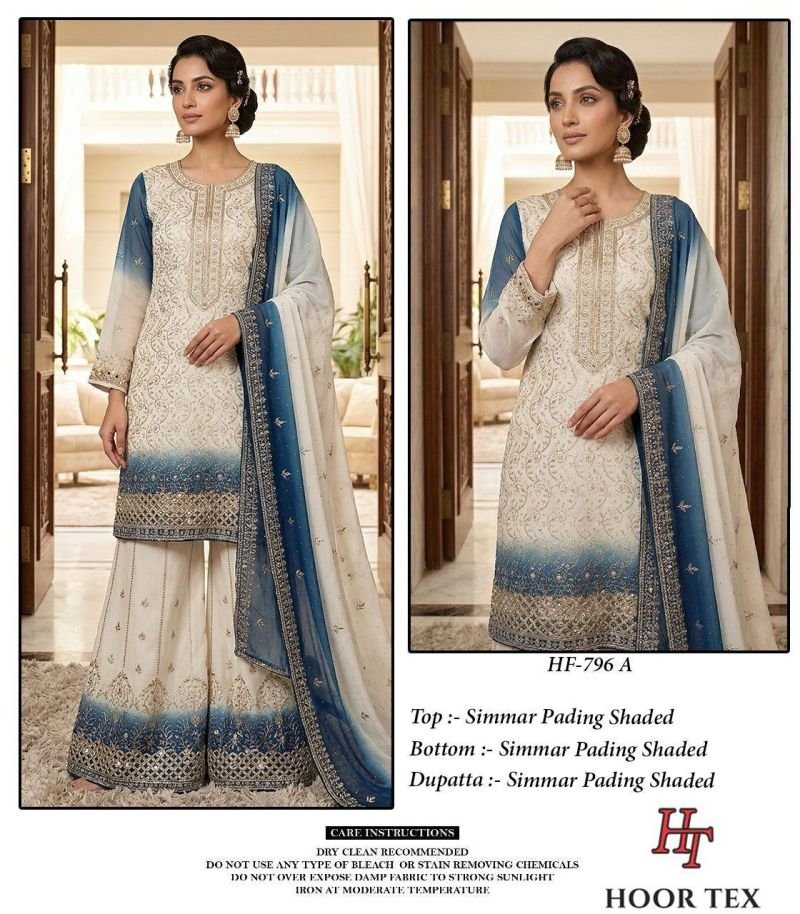 Latest Hoor Tex 796 Simmar Pading Shaded Embroidered Salwar Kameez Wholesale 2026