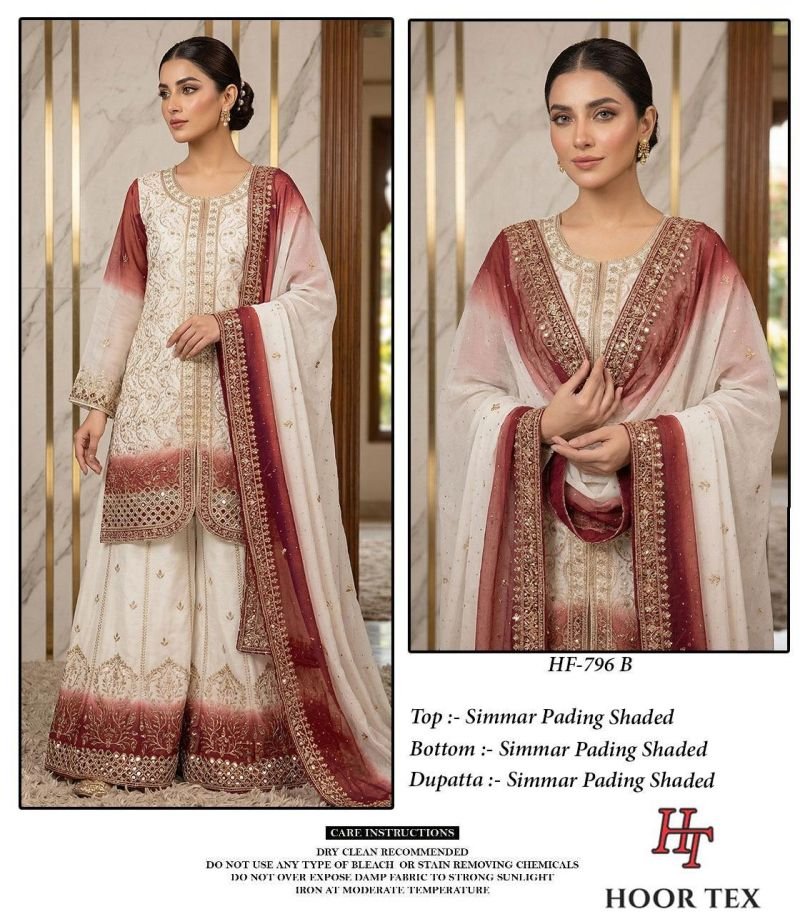 Latest Hoor Tex 796 Simmar Pading Shaded Embroidered Salwar Kameez Wholesale 2026